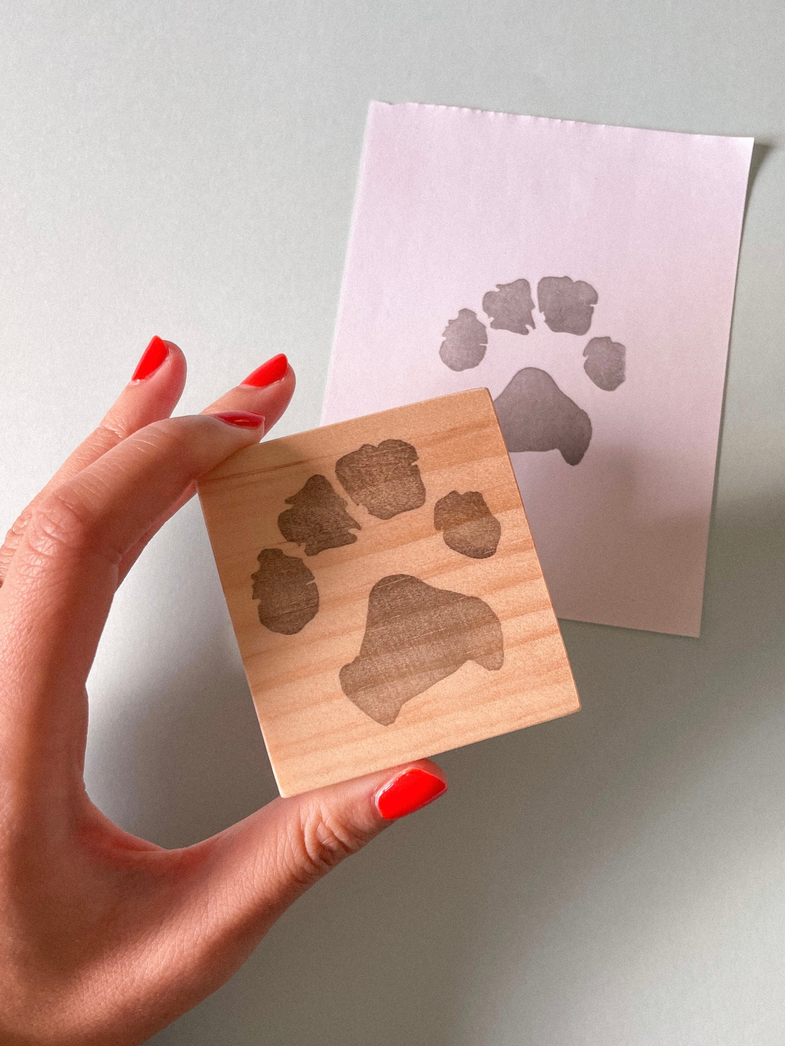 Custom Pet Paw Print Rubber Stamp